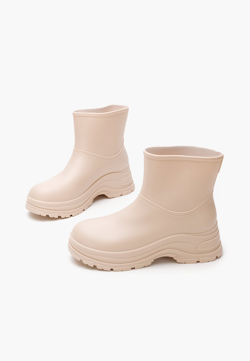 Bottines en caoutchouc beige Elenita
