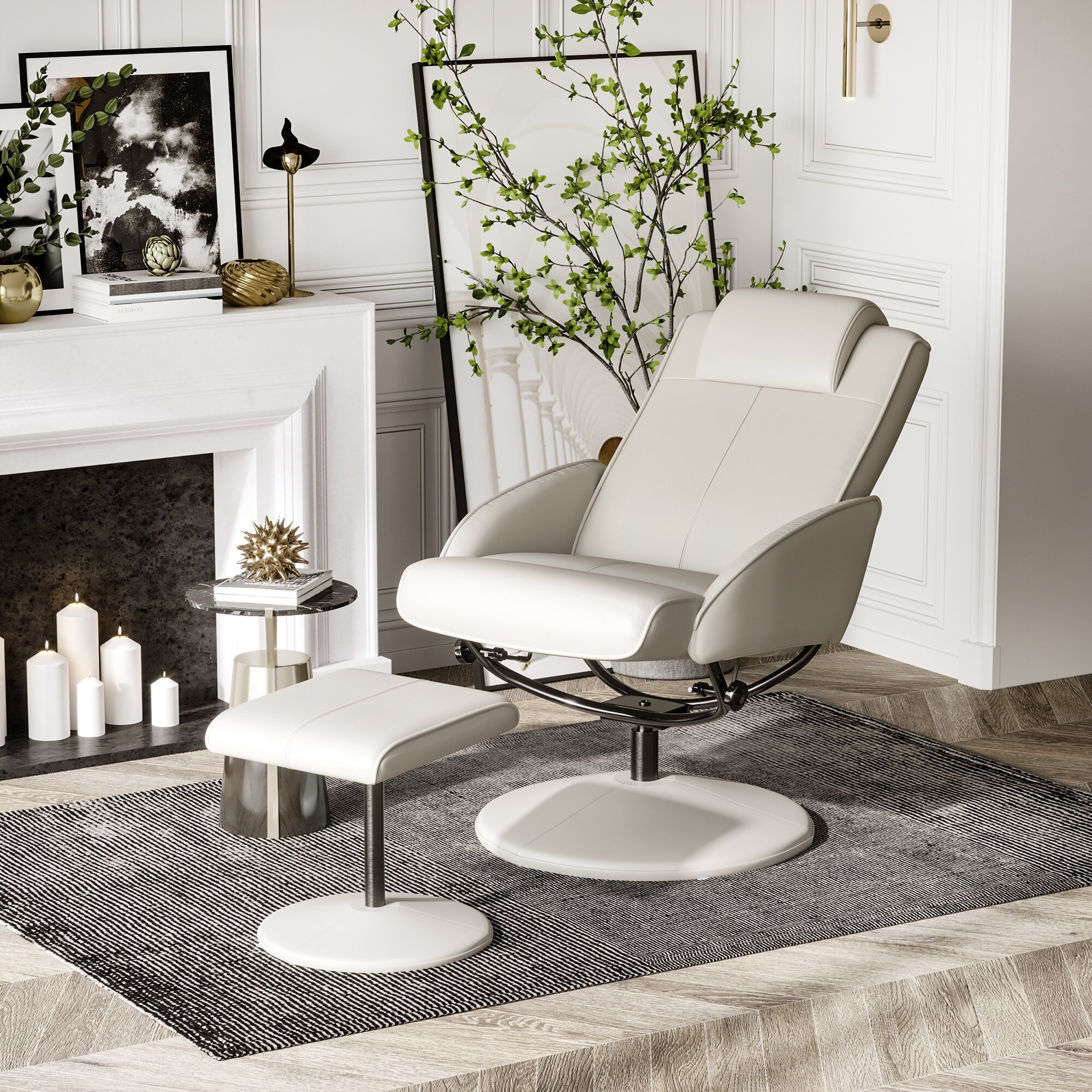 HOMCOM Relaxsessel mit Fußstütze grau