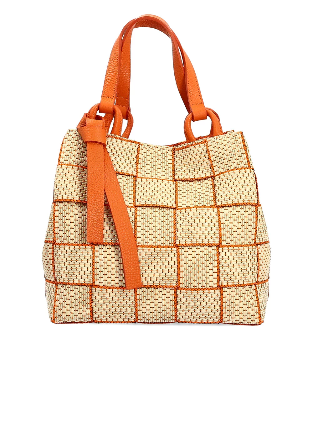 PORTE MAIN ROSALA RAPHIA BI MATIERE ORANGE