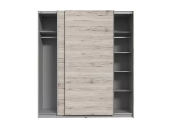 Armoire Chene Cendré Clair Contemporaine Chambre 2 Portes - L 170,3 cm ULOS