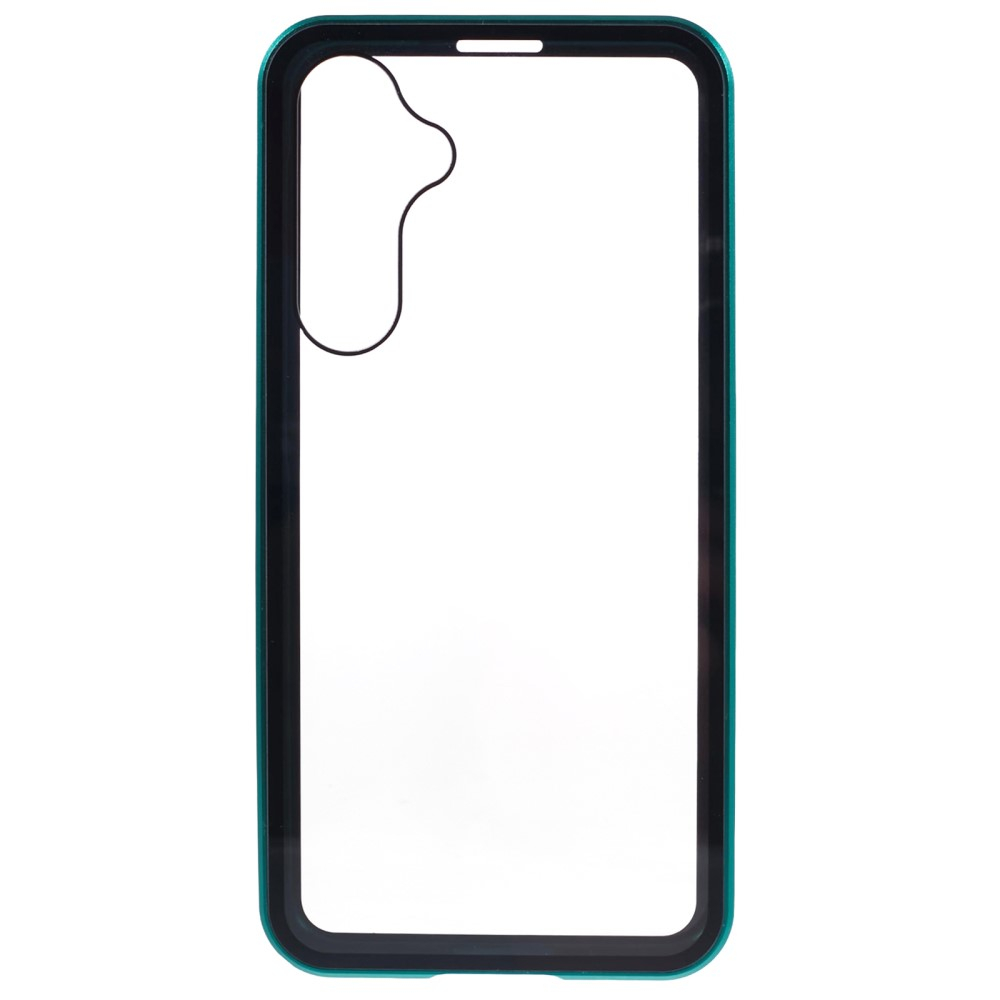 Samsung Galaxy A55 Magnetische Alu Schutzhülle mit Panzer Glas Backcover   Displayschutz (Magnet-Technologie) - Grün