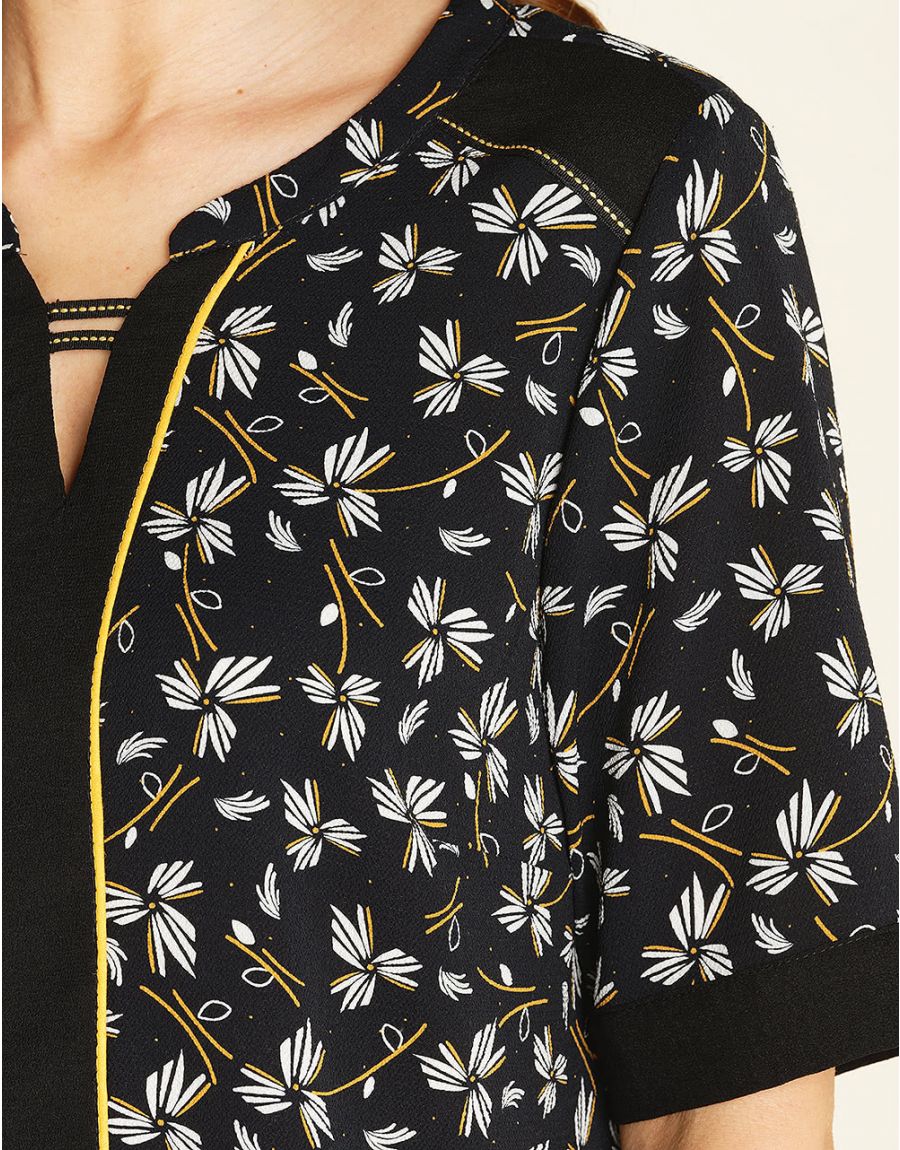 Blouse imprimée noire