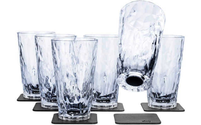 Silwy Magnet-Kunststoffgläser LONGDRINK GREY