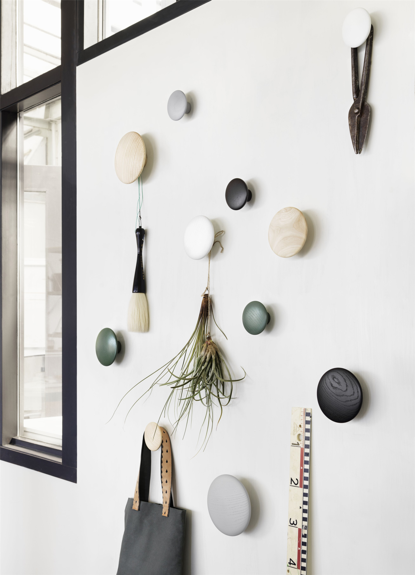 Wandhaken The Dots eiken - set van 5