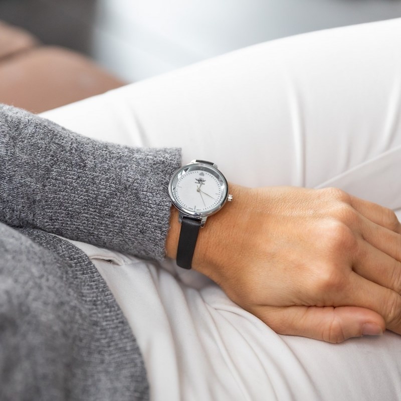 Montre Femme M. JOHN bracelet Cuir Noir