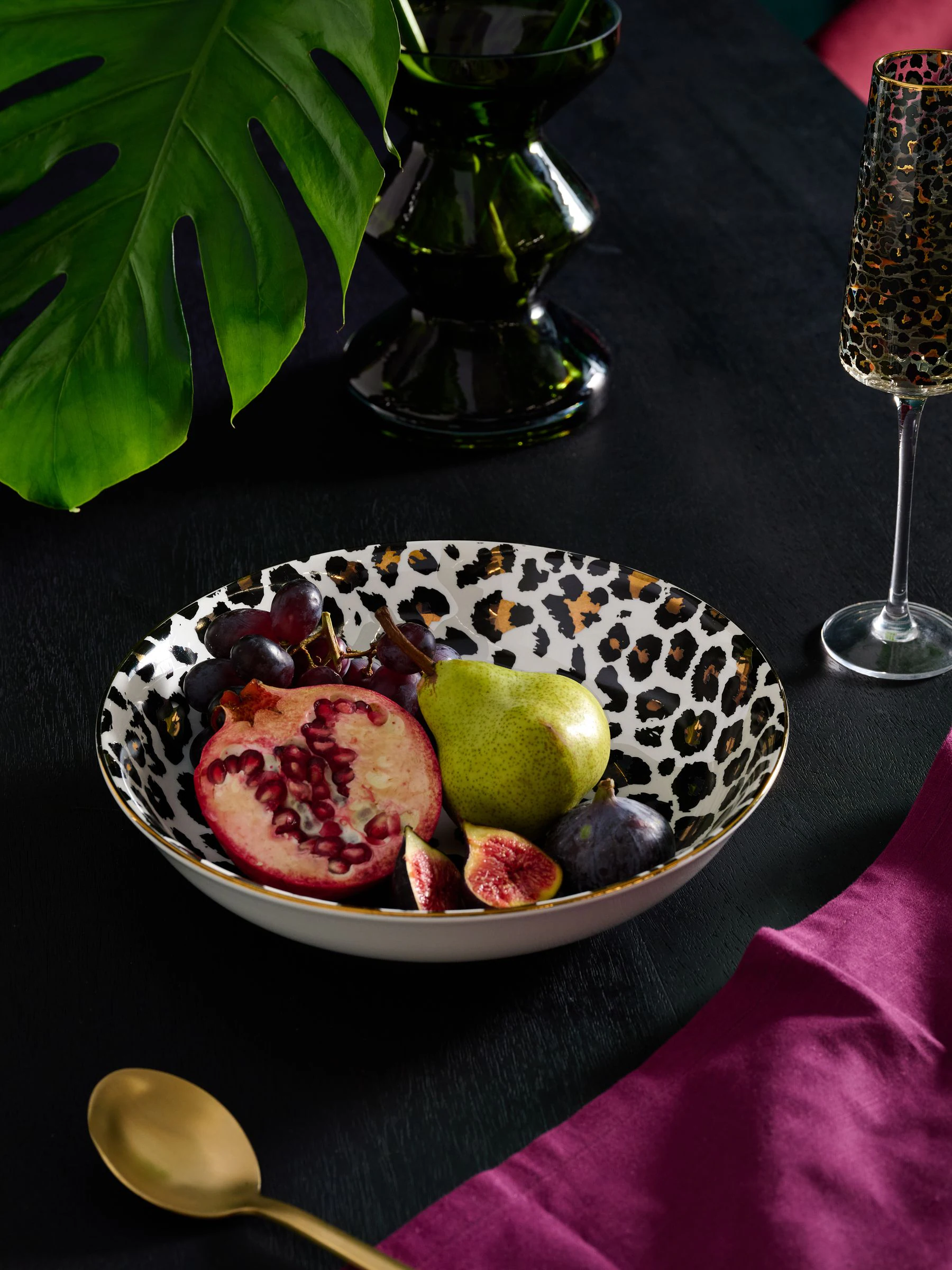 Leopard Print Serving Bowl