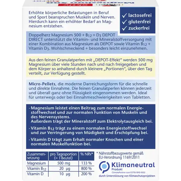 Magnesium 500 + B12 + D3 Direct Depot