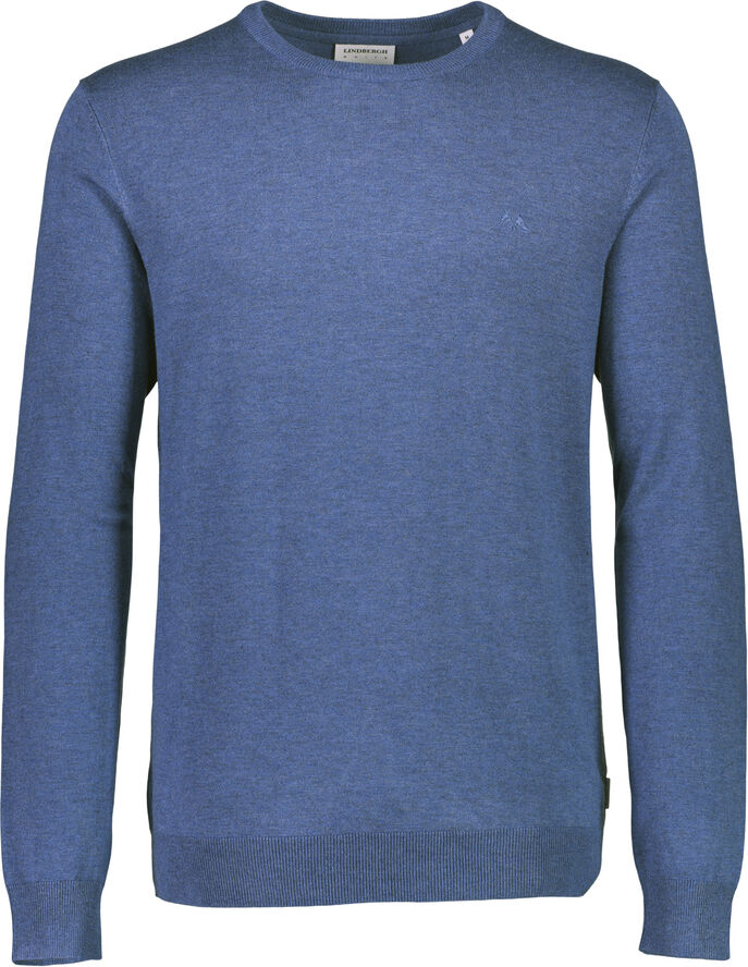 Lindbergh Ecovero L/S o-neck knit Dusty blue mel