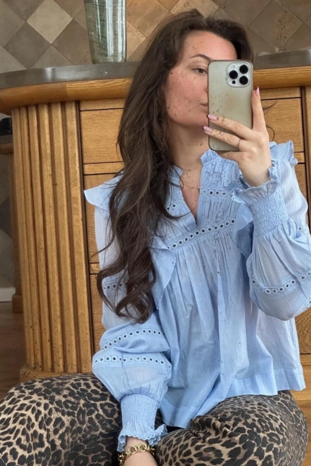 Neo Noir Aurika S Voile Blouse light blue