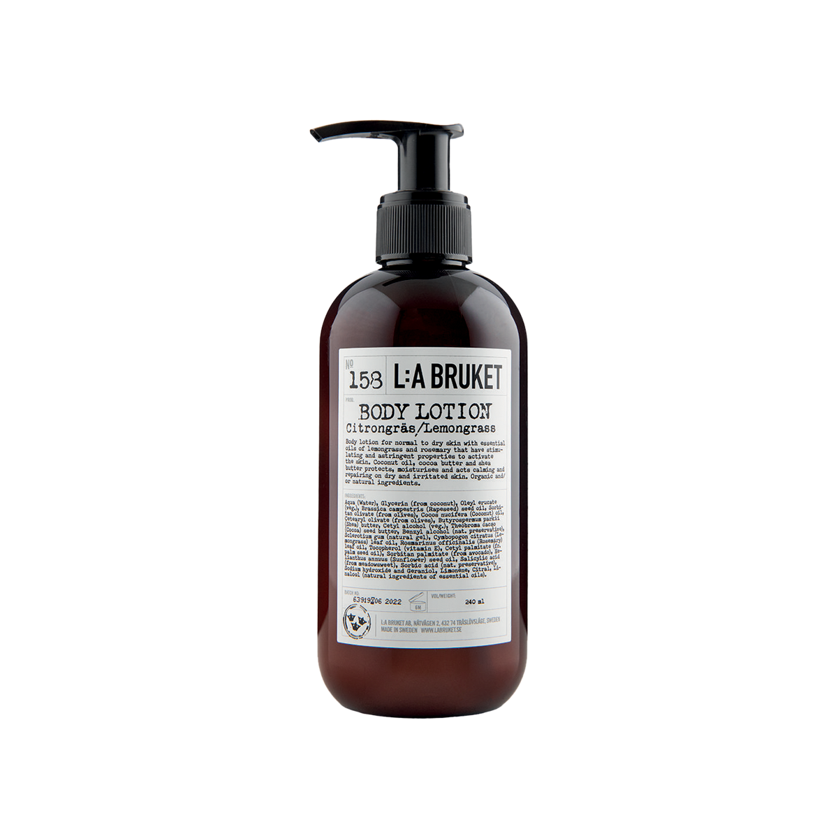 158 Body Lotion Lemongrass 240ml