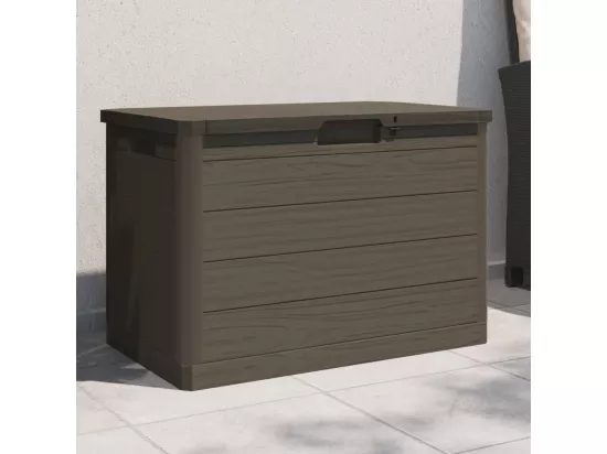 Boîte à coussins d'extérieur brun 77,5x44,5x53 cm polypropylène