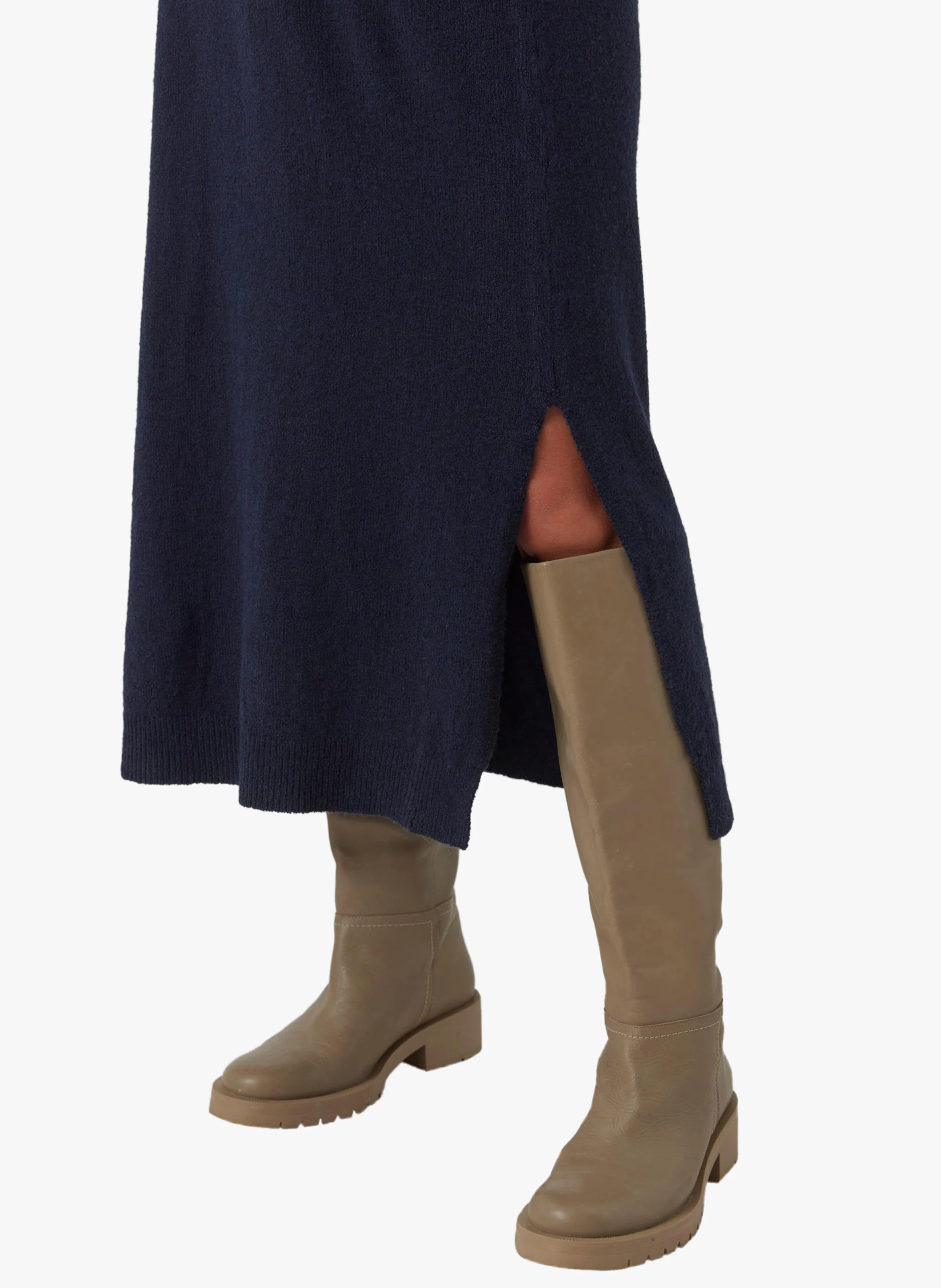 ANNIE - Robe de grossesse col V en maille| Bleu