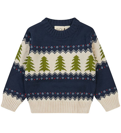 Fl?ss Bluse - Strik - Kevin - Navy Christmas
