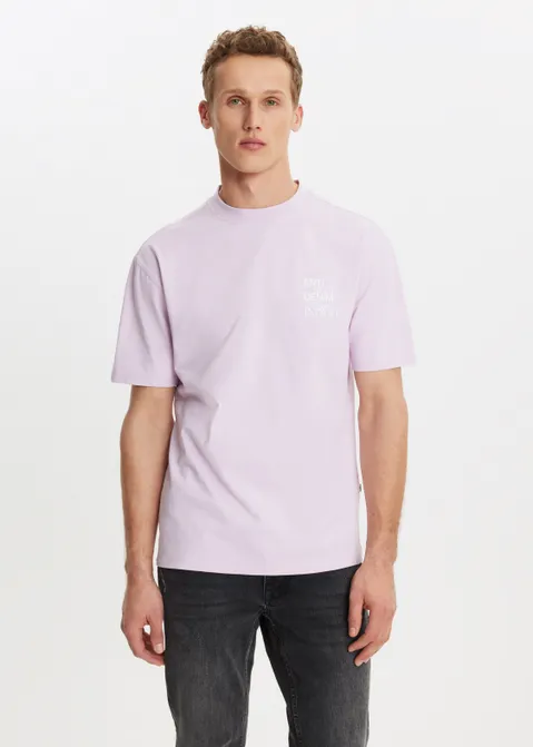 T-shirt met print letters paars (LILA L)