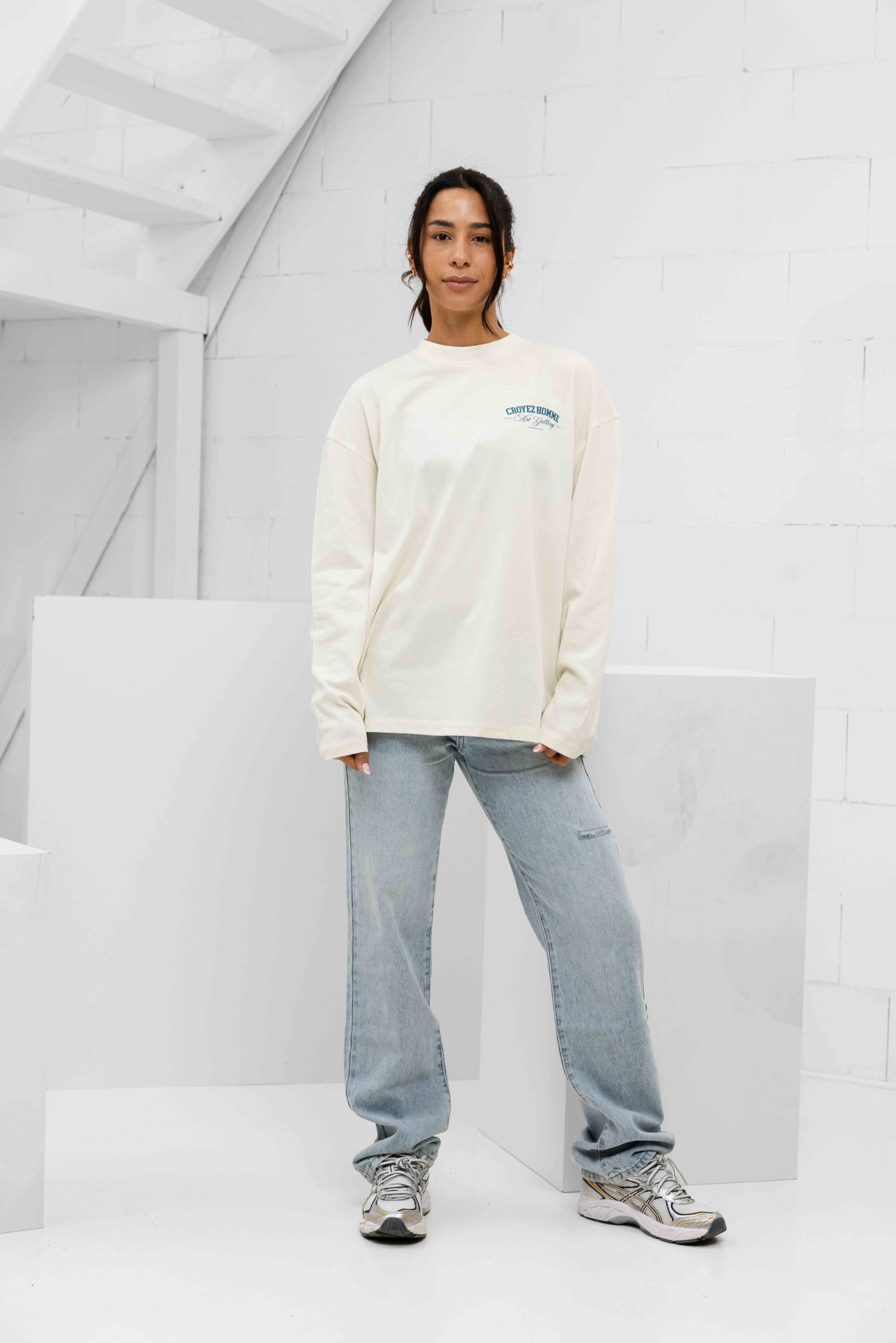 Croyez Art Gallery Longsleeve Dames Gebroken Wit