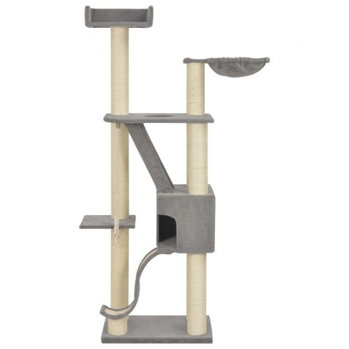 Arranhador para gatos com hastes de sisal, cinza