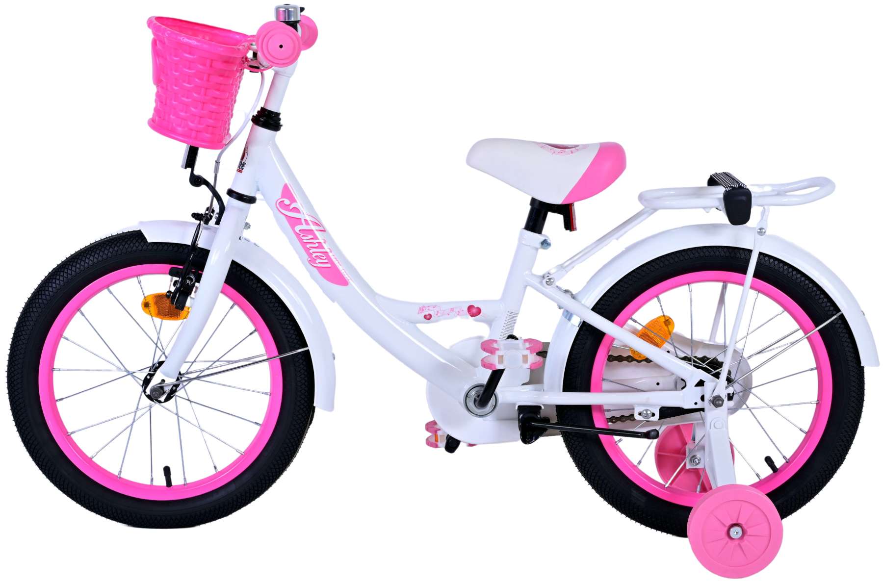 TPFSports Ashley Kinderfahrrad - Mädchen - 16 Zoll - Rücktritt + Handbremse - Rosa