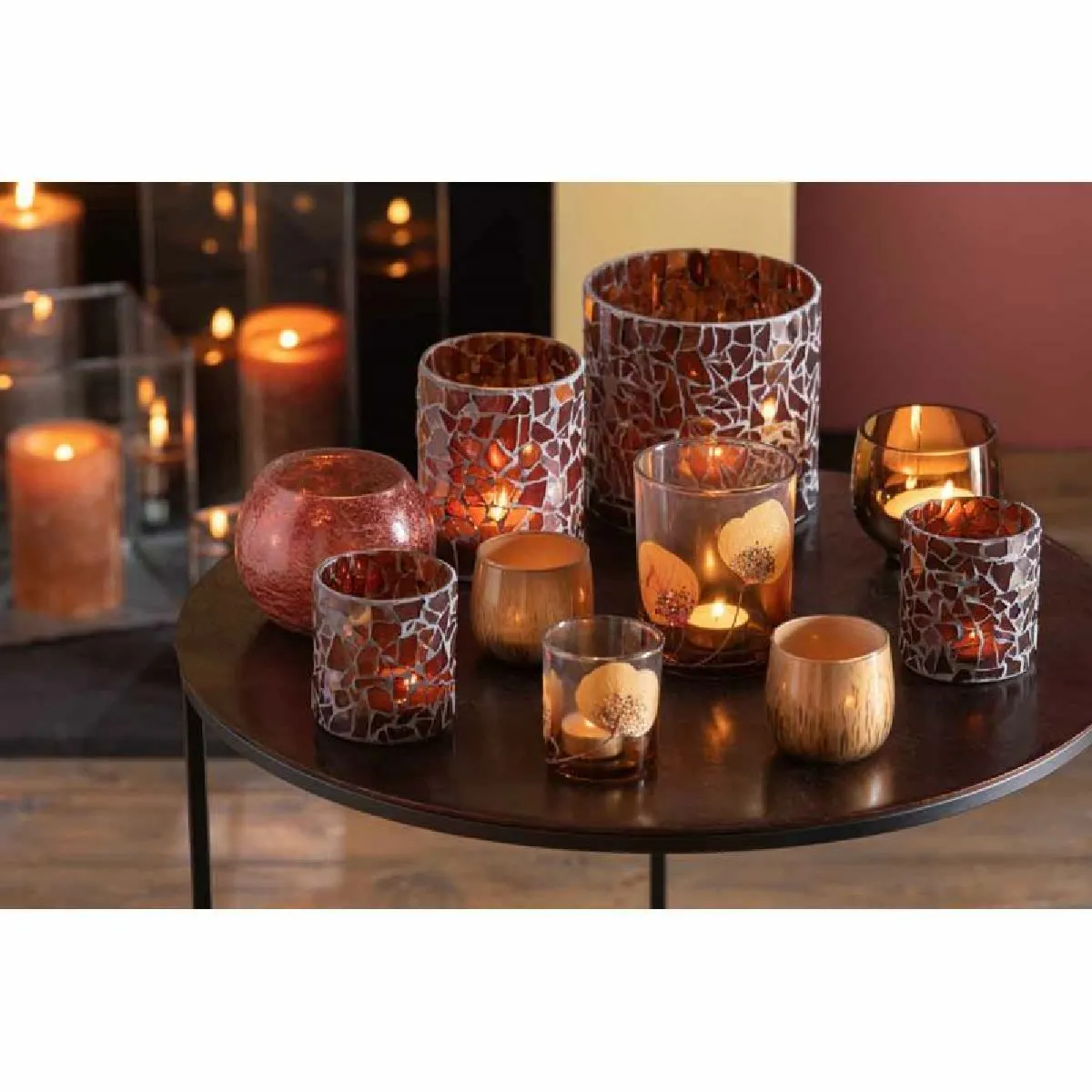 Paris Prix Photophore Verre Ido - 16 cm Marron