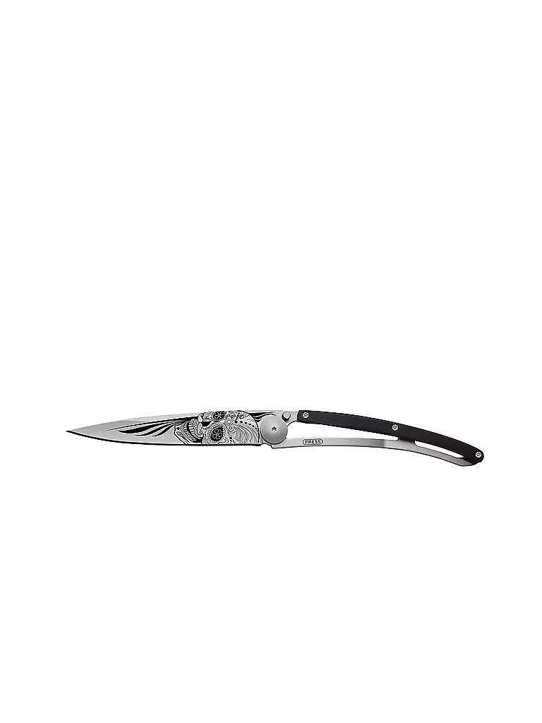DEEJO Taschenmesser Wacholderholz Titan LATINO SKULL 37G  silber