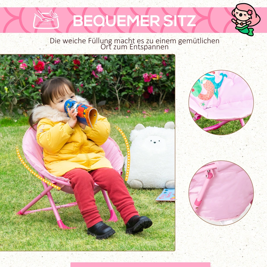 HOMCOM Campingstuhl mit Faltbarkeitsfunktion rosa