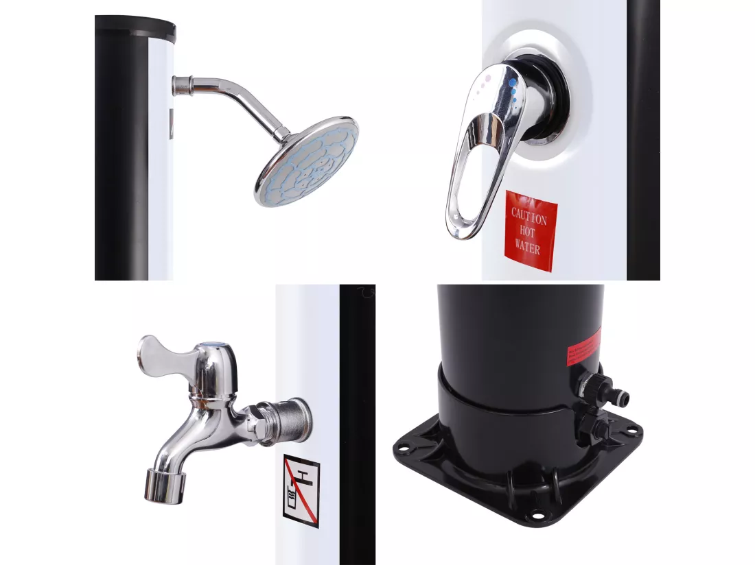 Douche solaire MOOREA noire et argent 18L