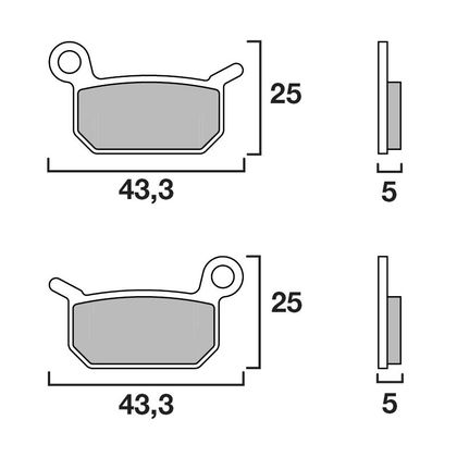 Plaquettes de freins Brembo Sinter Métal Fritté Racing arriere