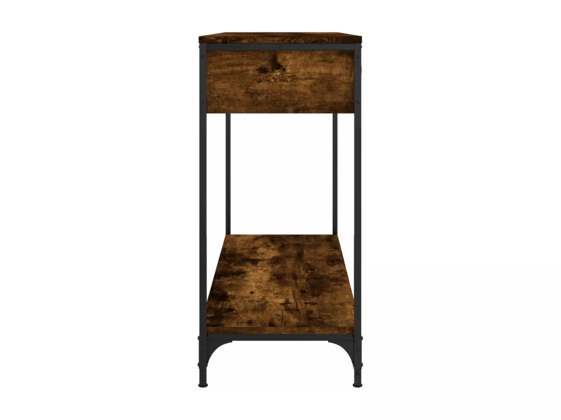 Table console chêne fumé 100x34,5x75 cm bois d'ingénierie