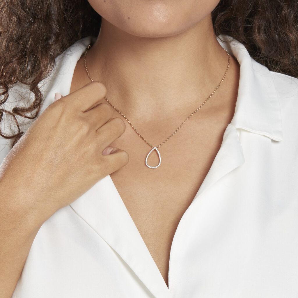 Collier Plaqué Or Justis Oxydes De Zirconium