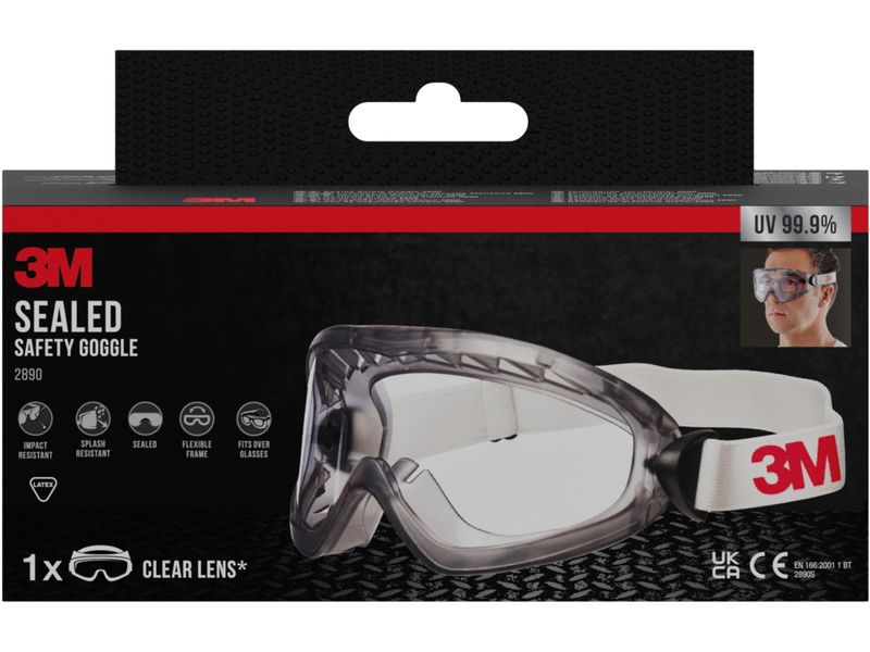 3M Schutzbrille Vollsicht transparent 3M Vollsichtschutzbrille, grau