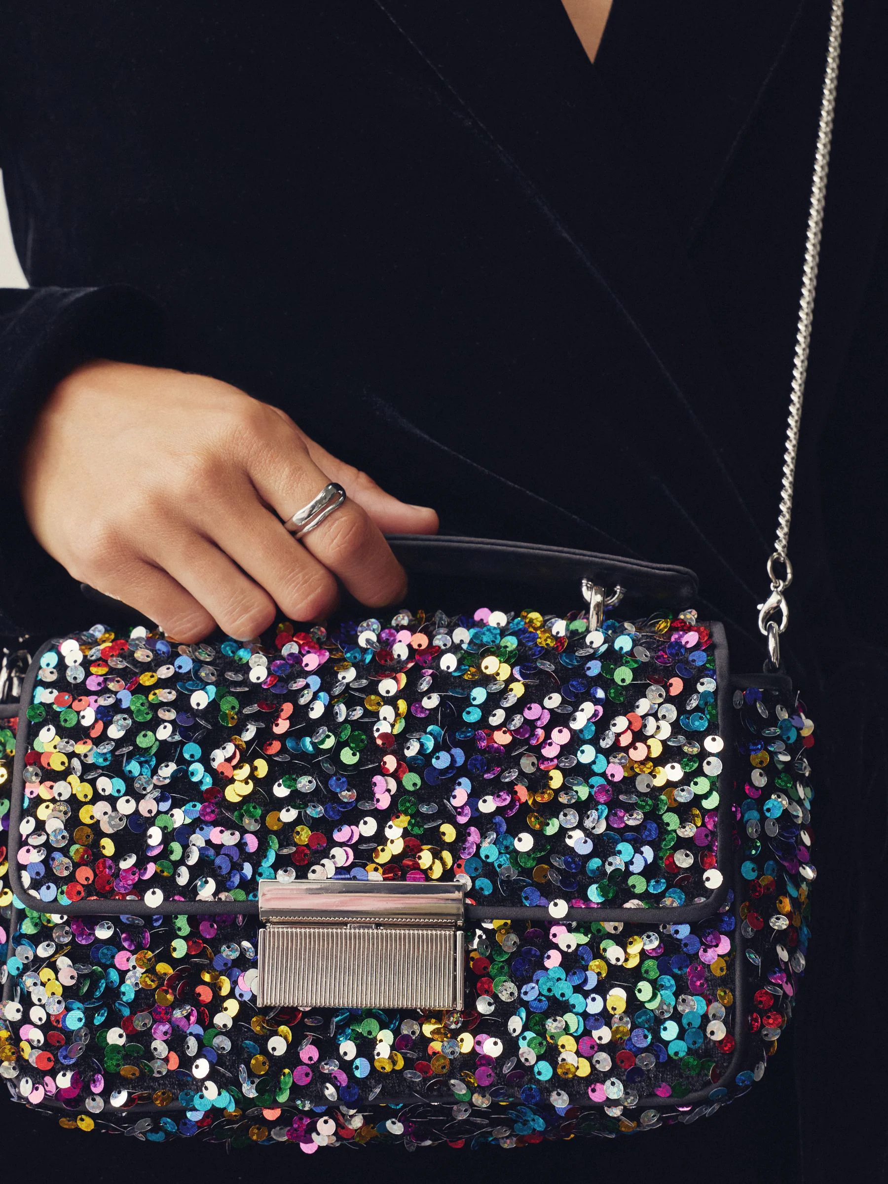 Regenboog - Sequin Detail Top Handle Bag