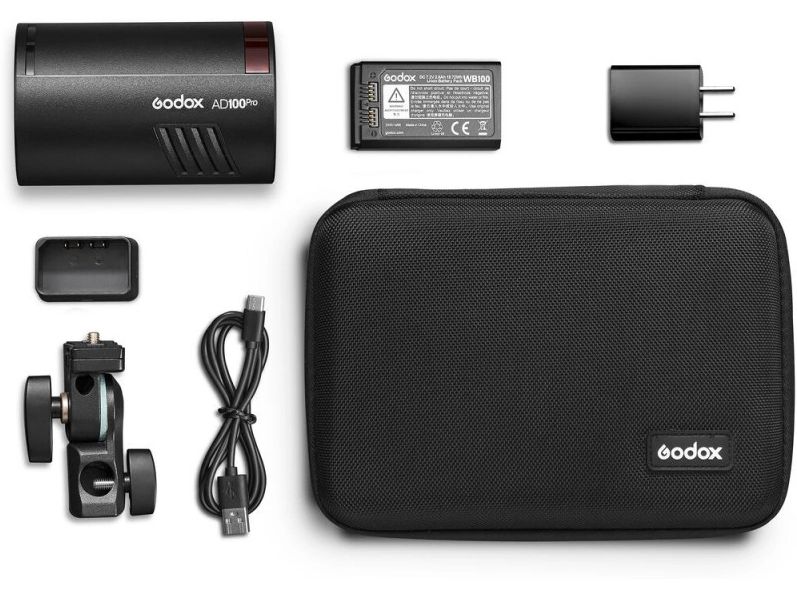 Godox Blitzgerät AD100PRO, 100W TTL und Akku Kompakter und leichter Studioblitz mit kabelloser Steürung und schnellem Blitzfolgezyklus
