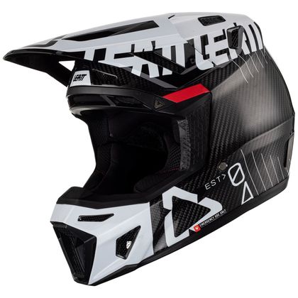 Casque cross Leatt 9.5 CARBON V23 AVEC MASQUE 2024 - Blanc