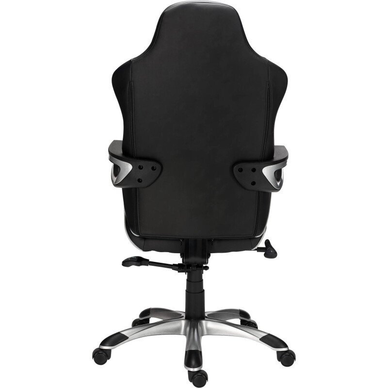 Fauteuil de bureau gamer MONZA simili cuir - avec accoudoirs et appui-tête - Mécanisme Synchrone - Pieds aluminium