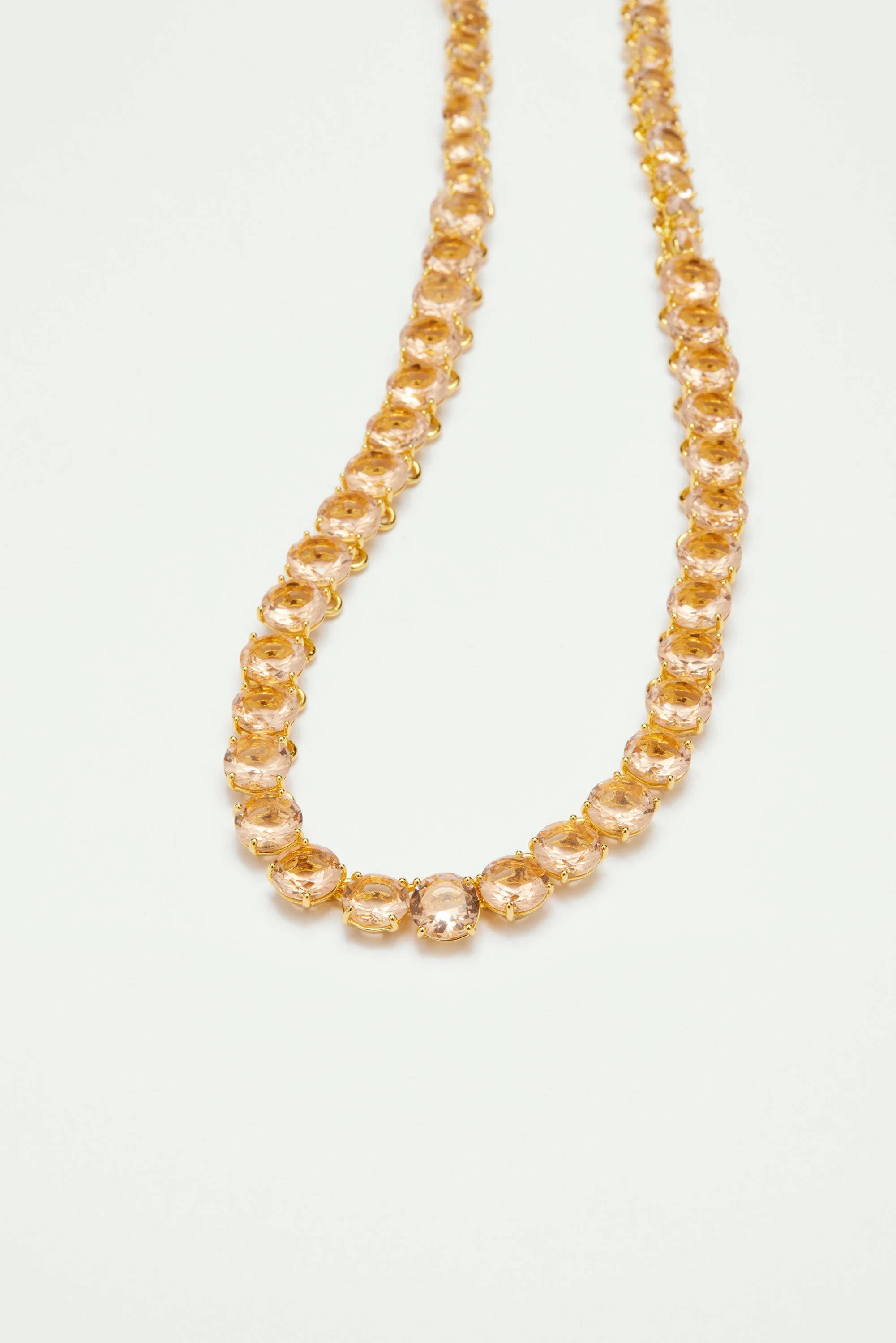Collier ras de cou pierres rondes la diamantineabricot | Rose