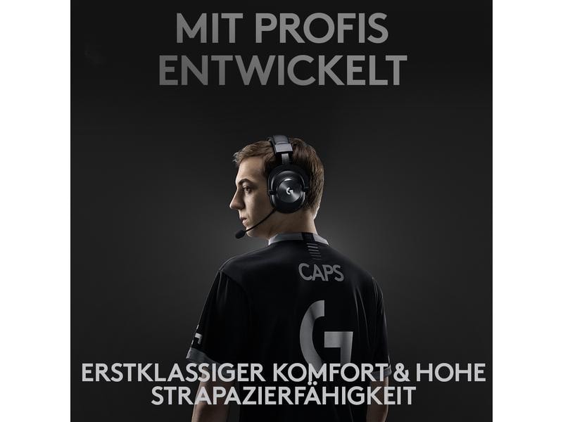 Logitech Headset G Pro X Wireless Lightspeed Gaming Schwarz Kabelloses Over-Ear-Headset mit Surround-Sound