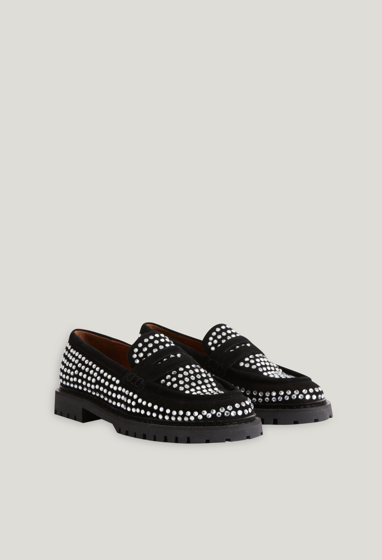 Mocassins cuir strasses