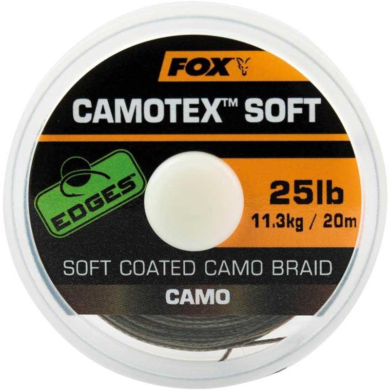 Tresse A Bas De Ligne Gainee Fox Edges Camotex Soft Camo - 20M
