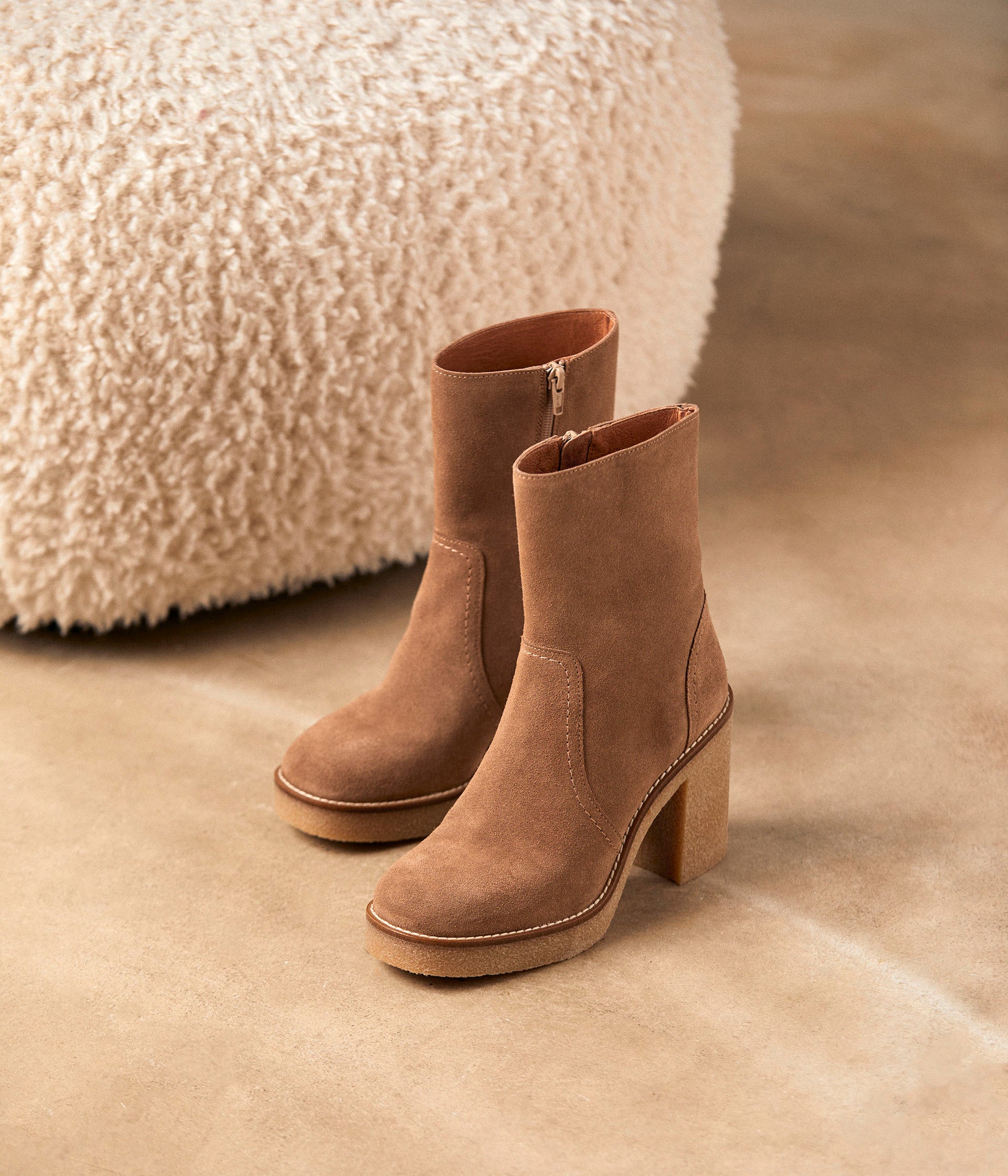 Boots velours beige Alice