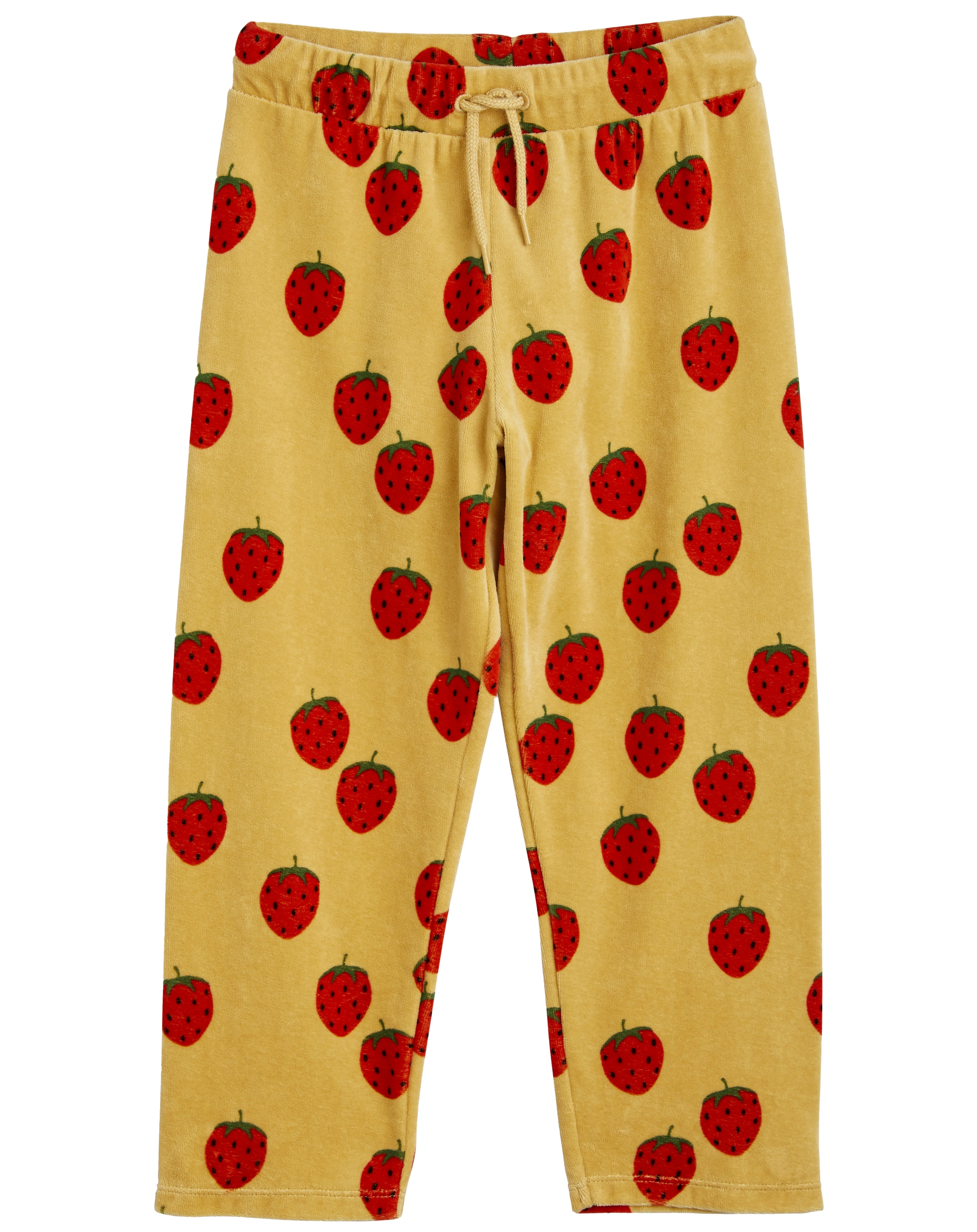 Stoffhose STRAWBERRIES VELOUR AOP in beige