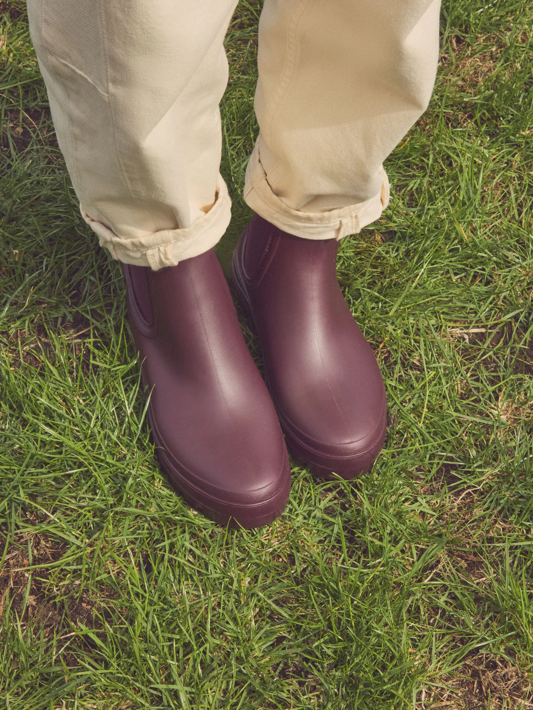 Bordeauxrood - Faux Fur Lined Chelsea Ankle Wellies
