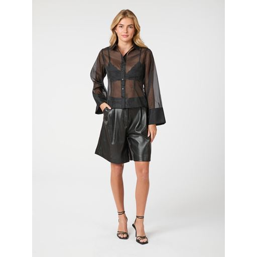 Neo Noir Rosa Organza Skjorte, Black, 42
