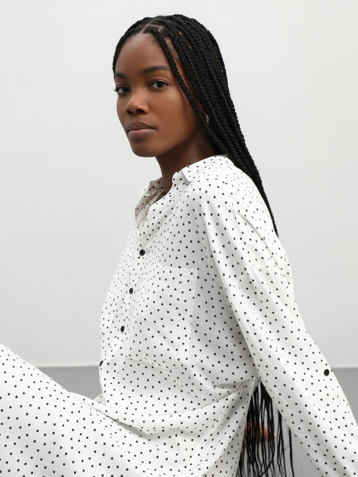Vestido midi camisa - Branco