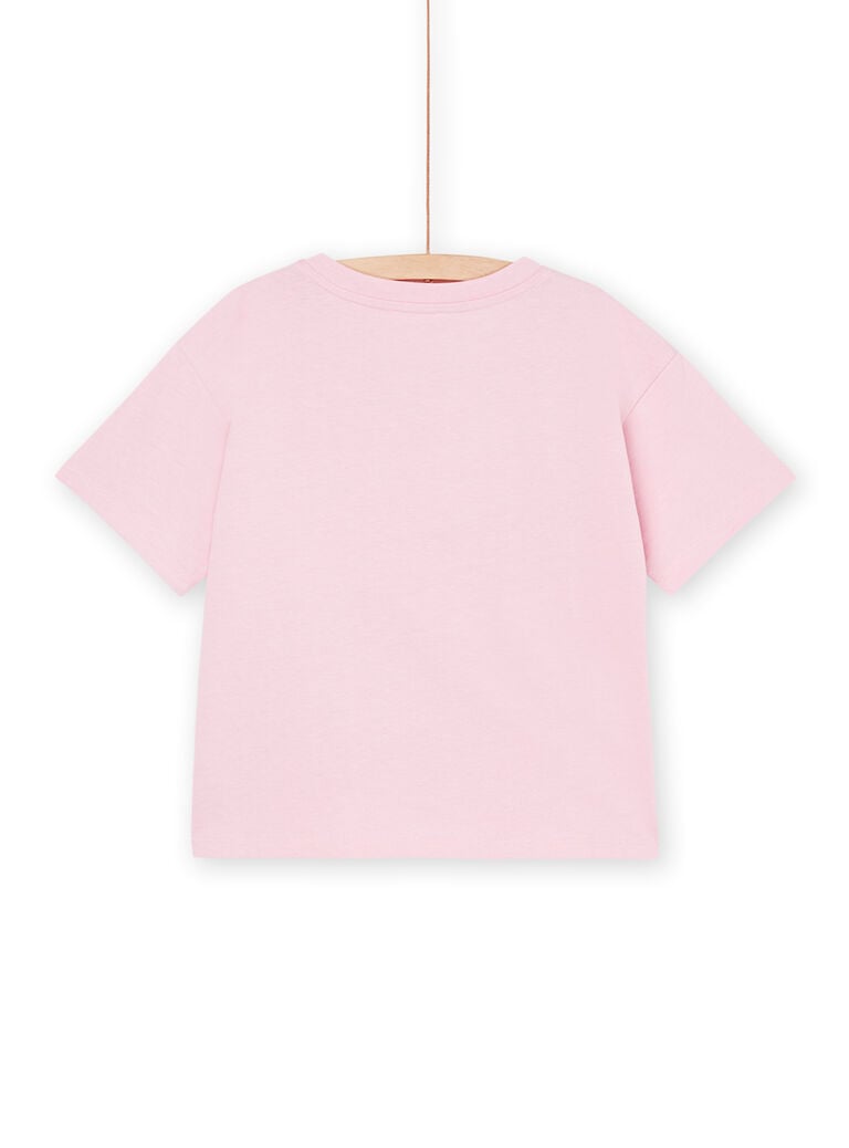 T-shirt rose à animation exotique