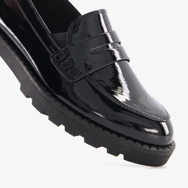 Tamaris dames lak loafers zwart