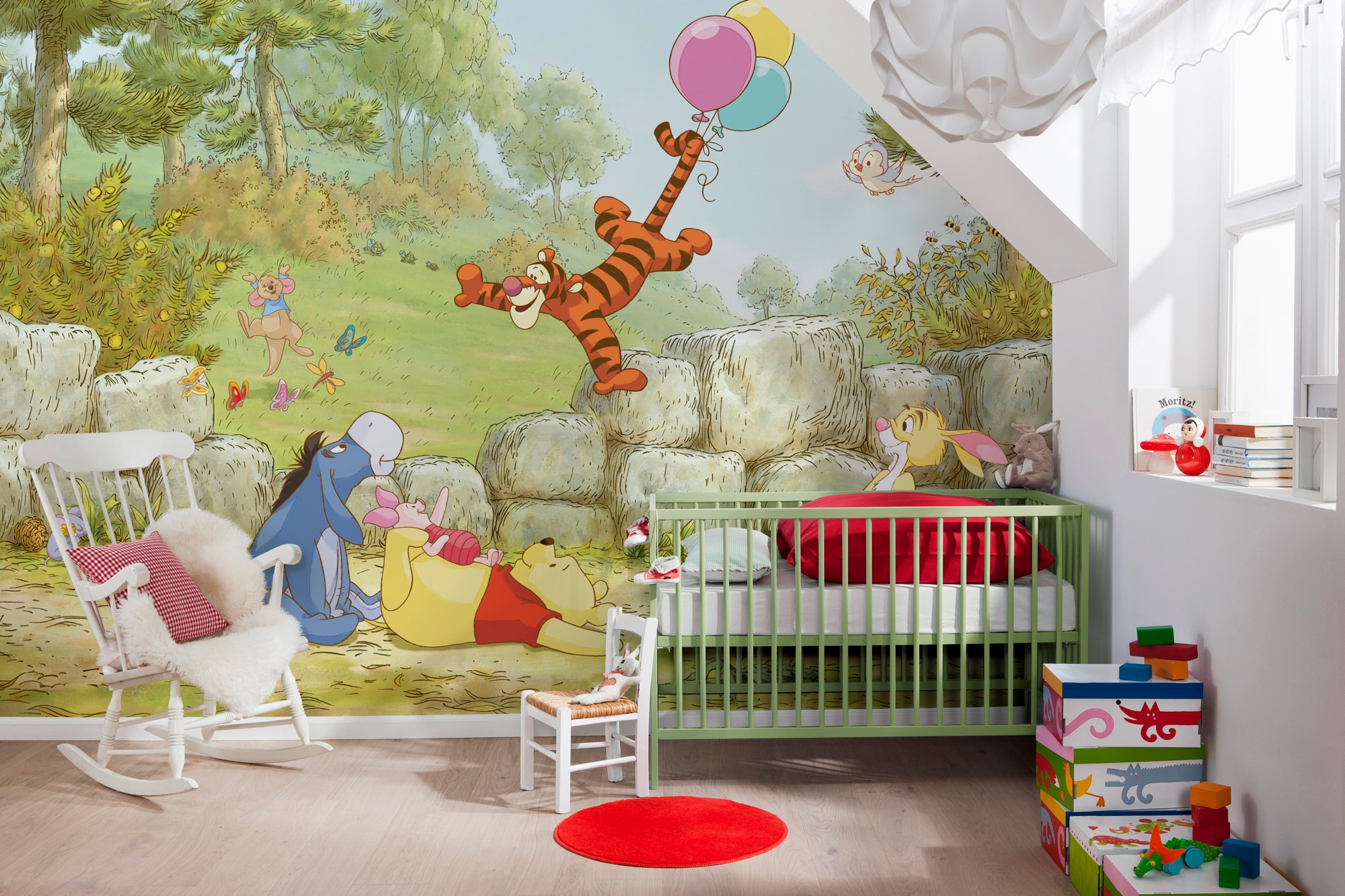Komar Fototapete »Winnie the Pooh Ballooning - Grösse 368 x 254 cm« bedruckt glatt Kinderzimmer