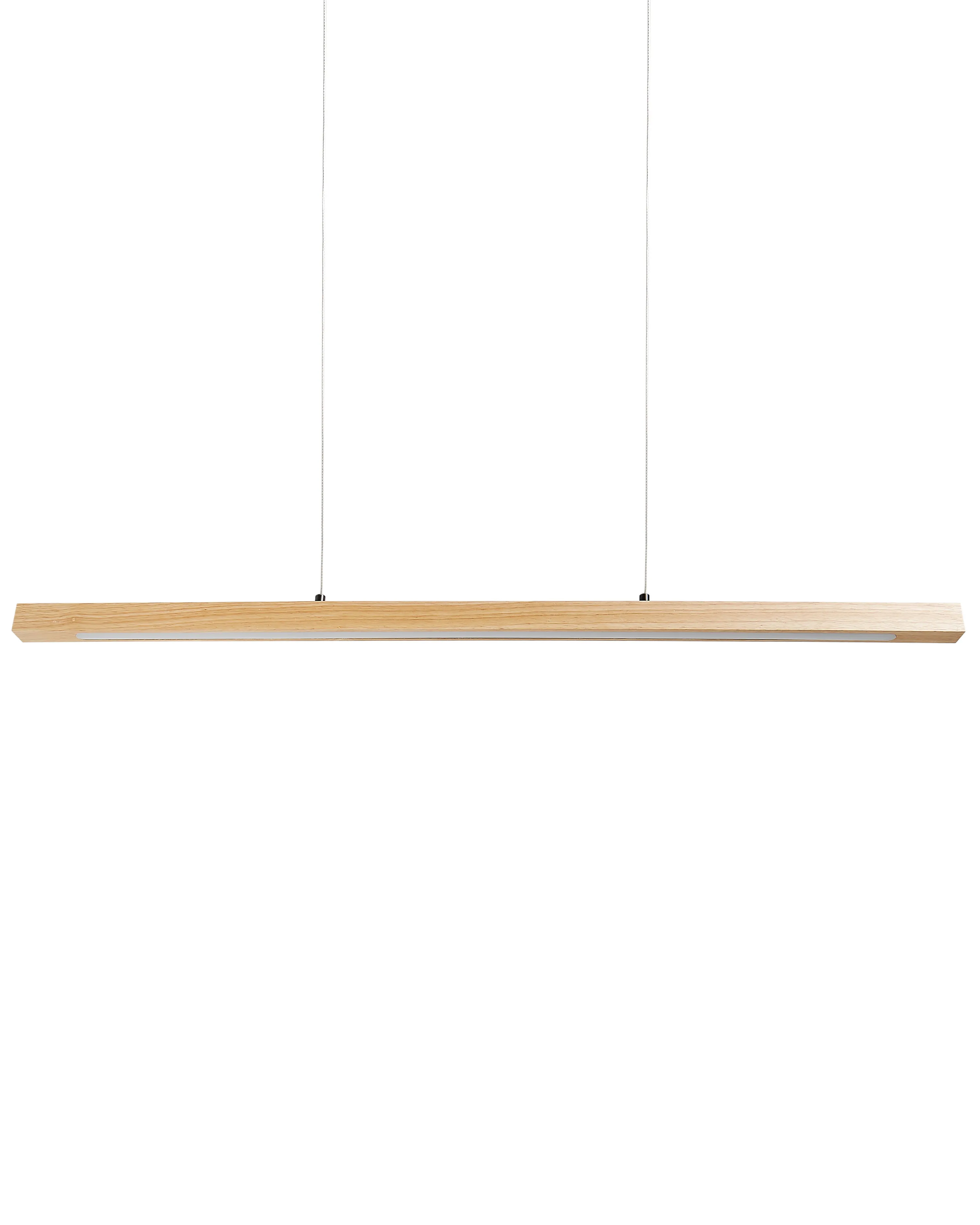 LED hanglamp STEWARTS met afstandsbediening met dimmer Eikenhout Lichtbruin