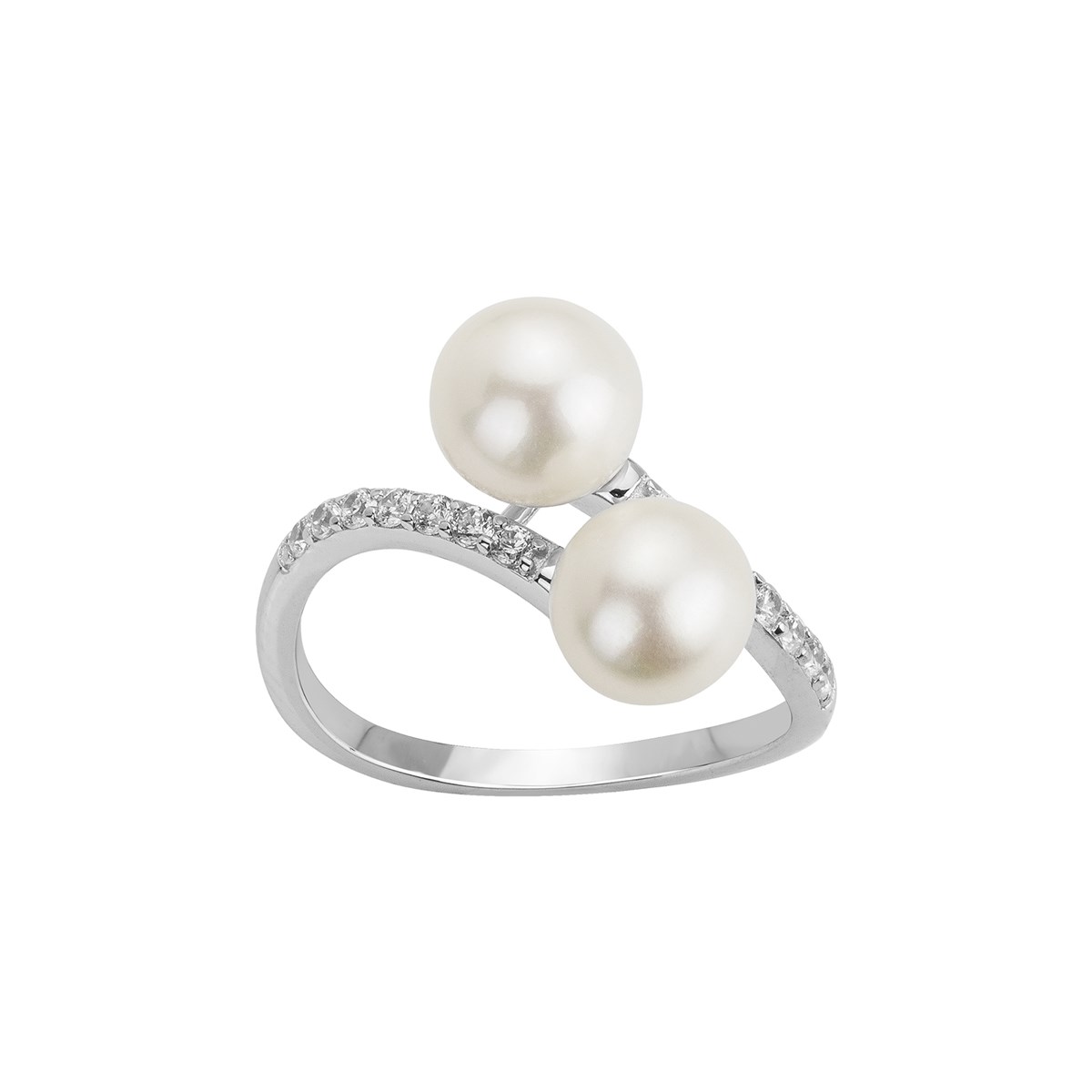 Bague en Argent avec perle d'eau douce blanc