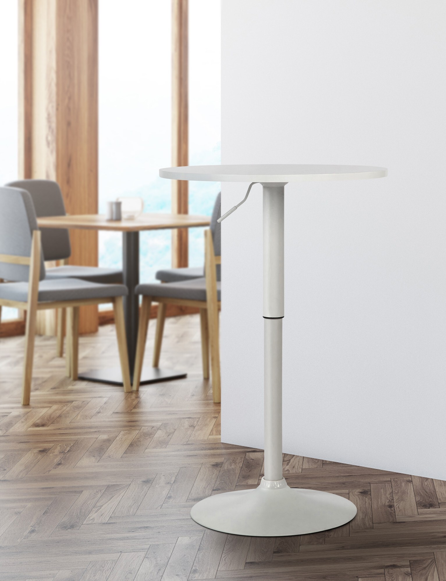 CLP Stehtisch Lamoni höhenverstellbar drehbar mit Metallgestell I Bistrotisch für Bar & Events I Tischplatte Ø 60 cm I Ideal mit Hussen & Deko