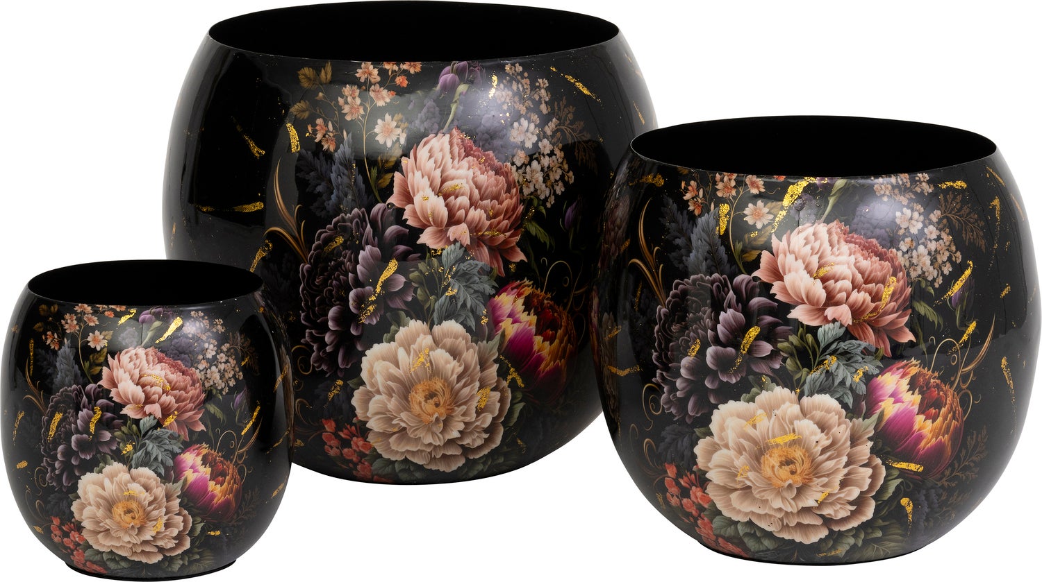 Intratuin bloempot Nolan zwart / roze D 35 H 29,5 cm