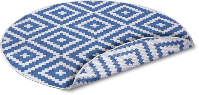 my home Teppich »Ronda Wendeteppich« rund 5 mm Höhe Sisal-Optik, Flachgewebe, In-  und Outdoor, geometrisches Boho Design